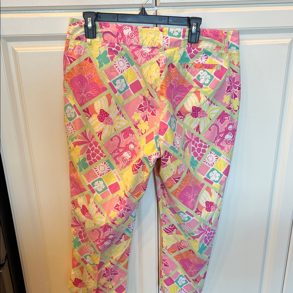 Lilly Pulitzer Capri Pants Patchwork Tropical Flo… - image 5